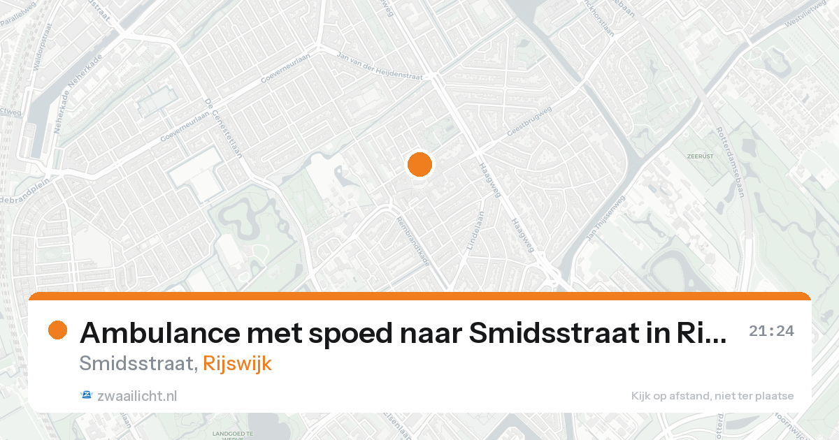 Ambulance met spoed naar Smidsstraat in Rijswijk — 17 aug 2026