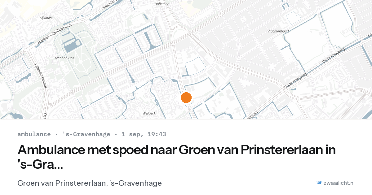 Ambulance met spoed naar Groen van Prinstererlaan in 's-Gravenhage — 1 sep 2026