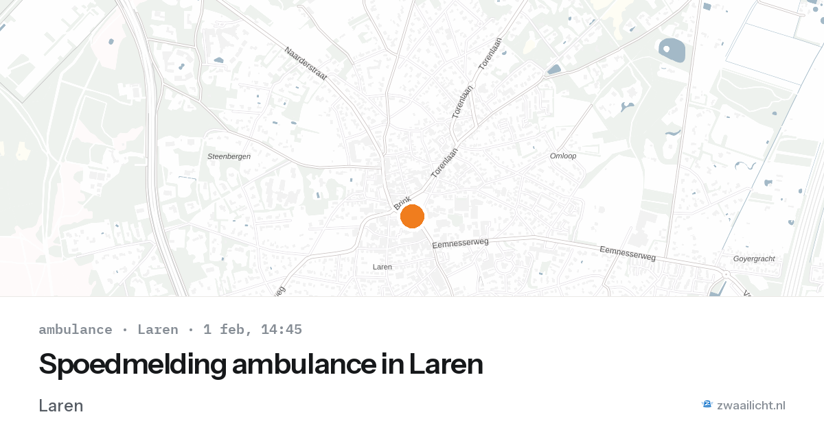 Spoedmelding ambulance in Laren — 1 feb 2026