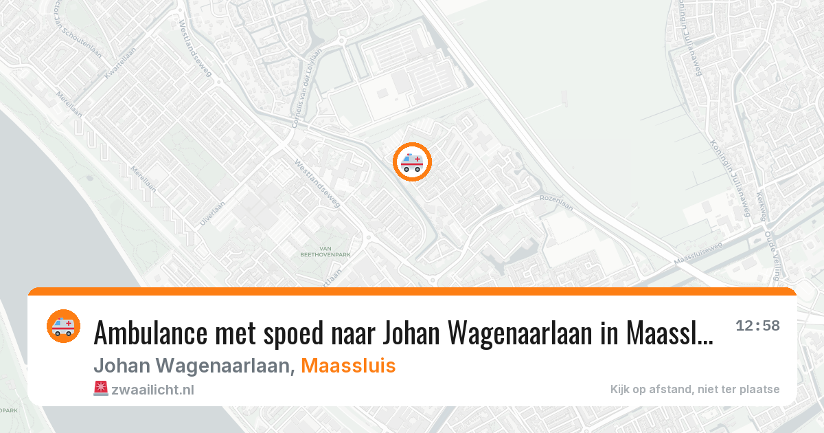 Ambulance met spoed naar Johan Wagenaarlaan in Maassluis — 15 jun 2026