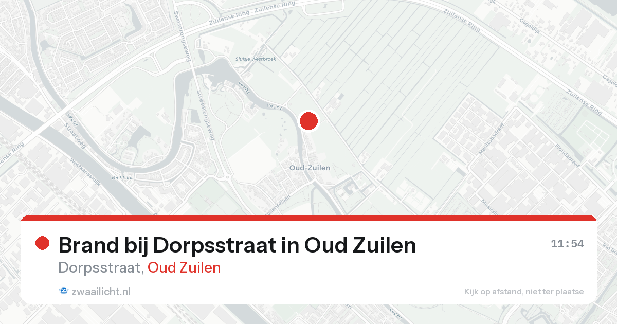 Brand bij Dorpsstraat in Oud Zuilen — 25 aug 2026