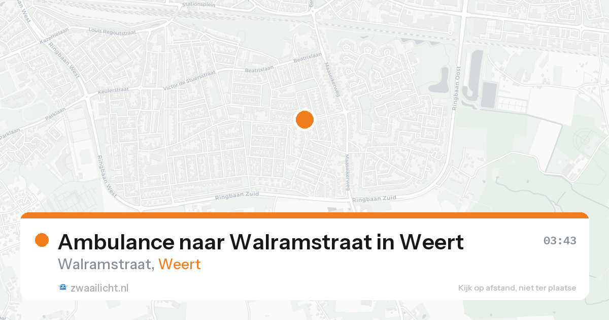 Ambulance naar Walramstraat in Weert — 16 aug 2026