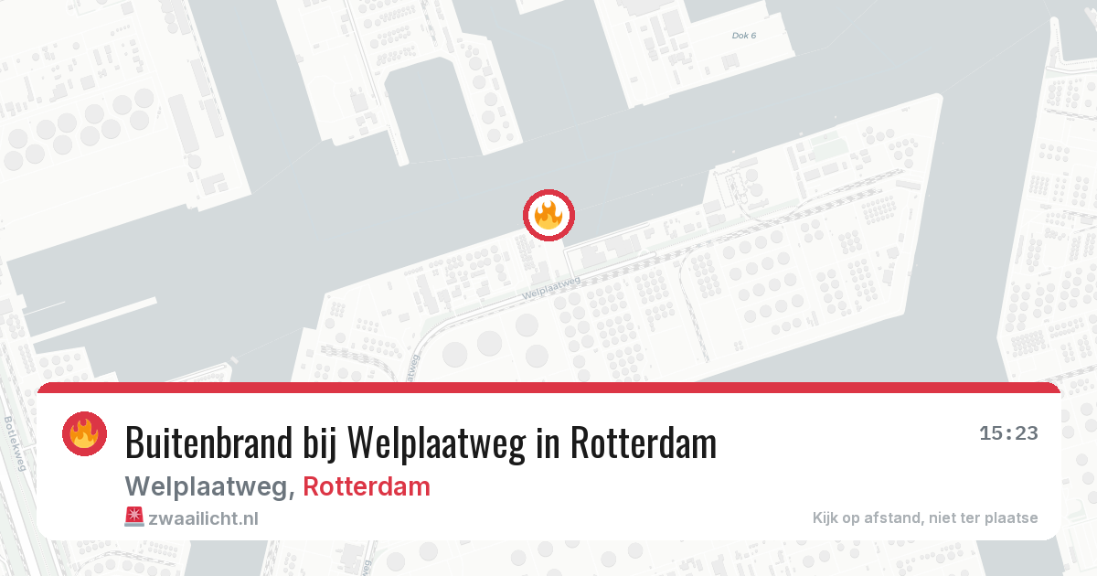 Buitenbrand bij Welplaatweg in Rotterdam — 12 aug 2026