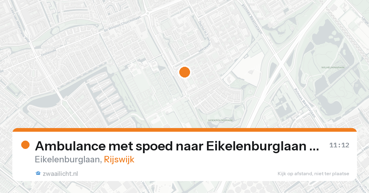Ambulance met spoed naar Eikelenburglaan in Rijswijk — 10 mei 2026