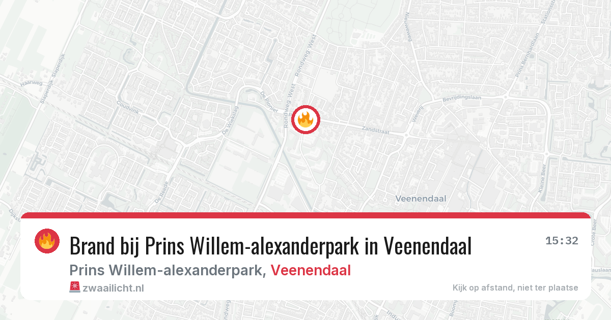 Brand bij Prins Willem-alexanderpark in Veenendaal — 10 aug 2026