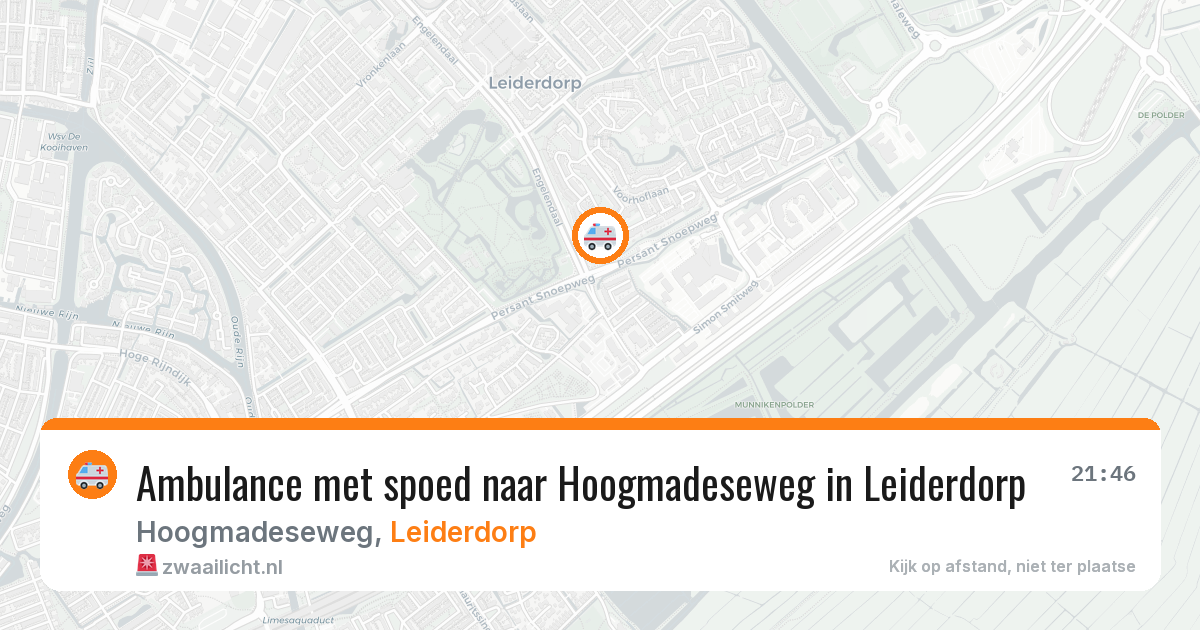Ambulance met spoed naar Hoogmadeseweg in Leiderdorp — 21 mrt 2026