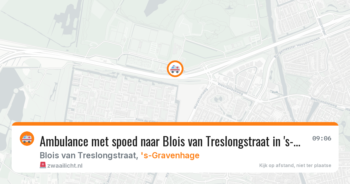 Ambulance met spoed naar Blois van Treslongstraat in 's-Gravenhage — 12 mrt 2026