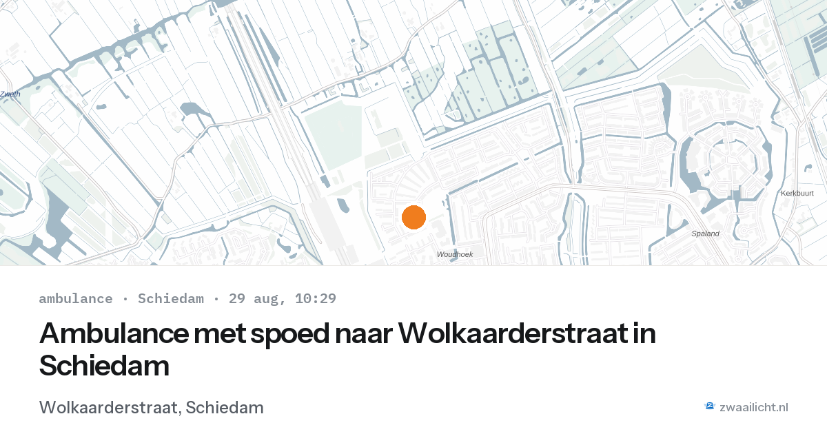 Ambulance met spoed naar Wolkaarderstraat in Schiedam — 29 aug 2026
