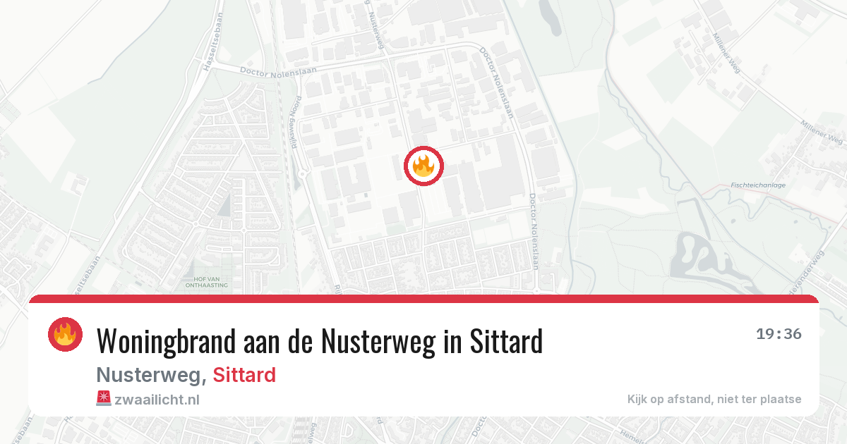 Woningbrand aan de Nusterweg in Sittard — 9 jun 2026