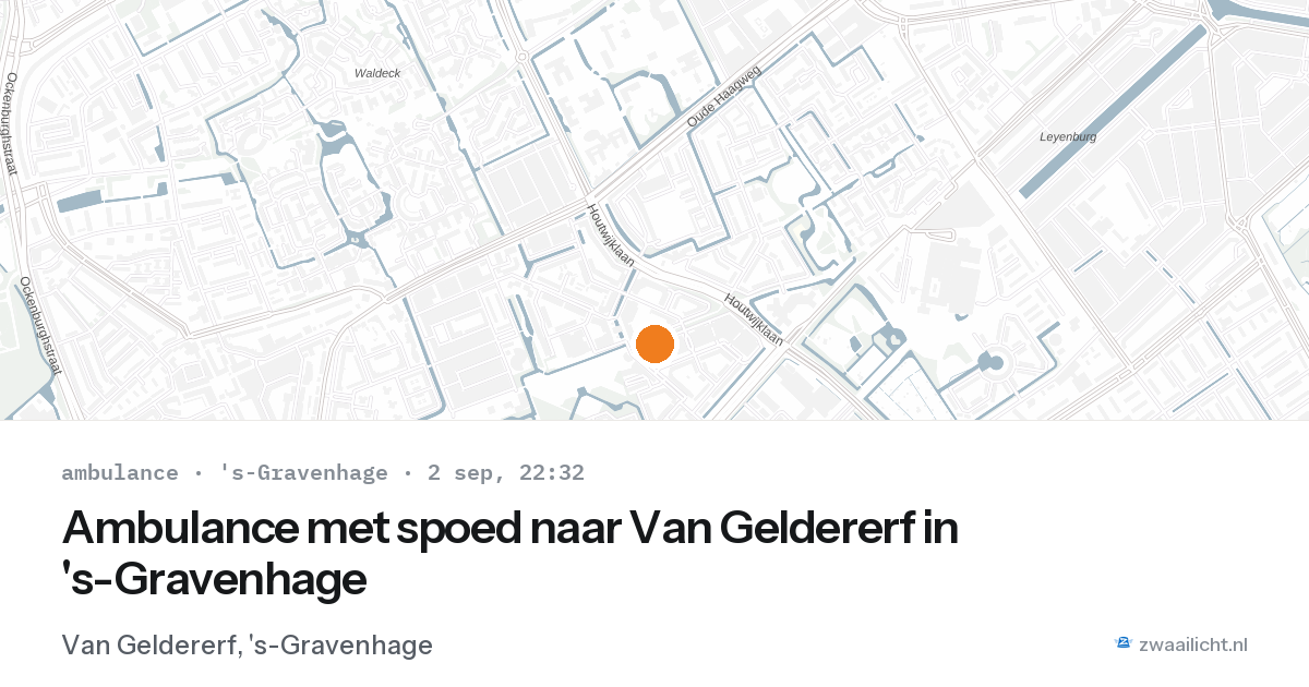 Ambulance met spoed naar Van Geldererf in 's-Gravenhage — 2 sep 2026
