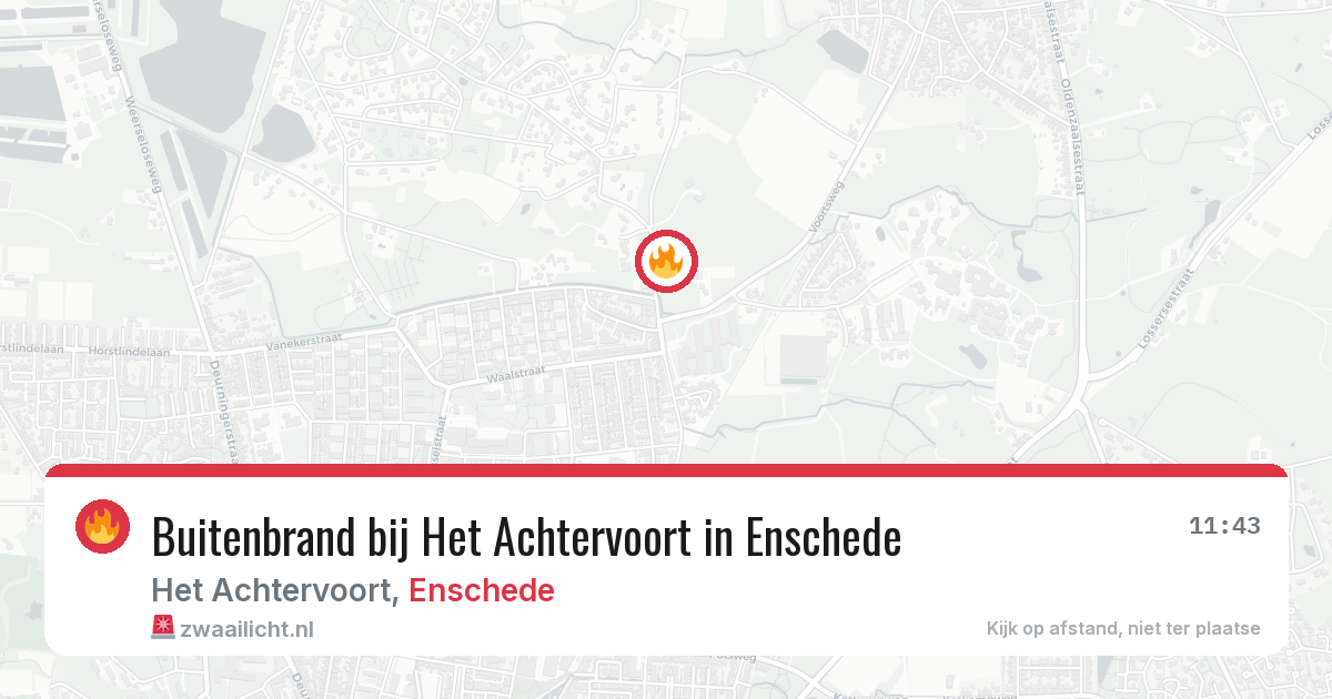Buitenbrand bij Het Achtervoort in Enschede — 9 aug 2026