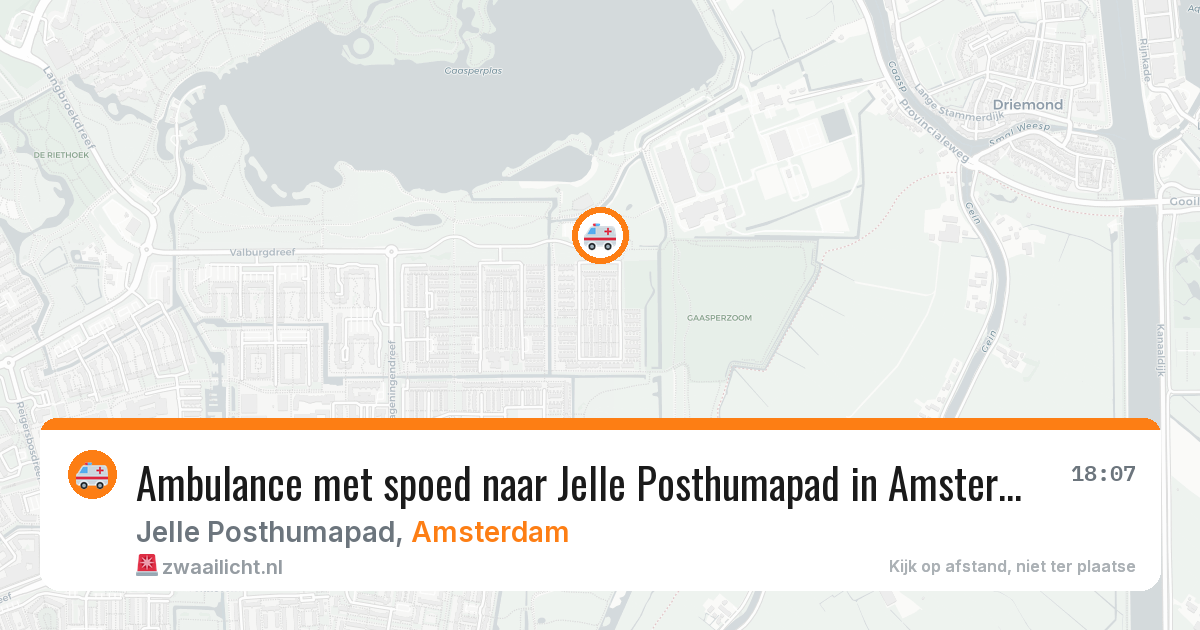 Ambulance met spoed naar Jelle Posthumapad in Amsterdam — 4 mei 2026