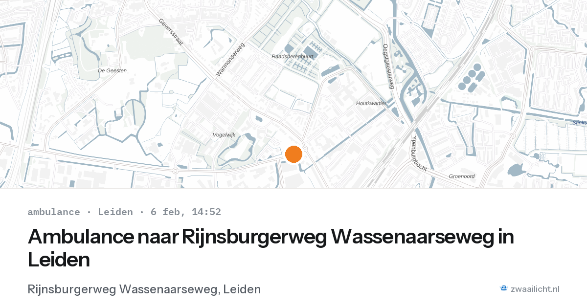 Ambulance naar Rijnsburgerweg Wassenaarseweg in Leiden — 6 feb 2026