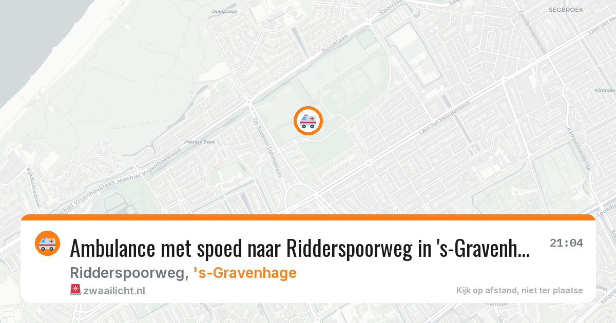Ambulance met spoed naar Ridderspoorweg in 's-Gravenhage — 14 jun 2026