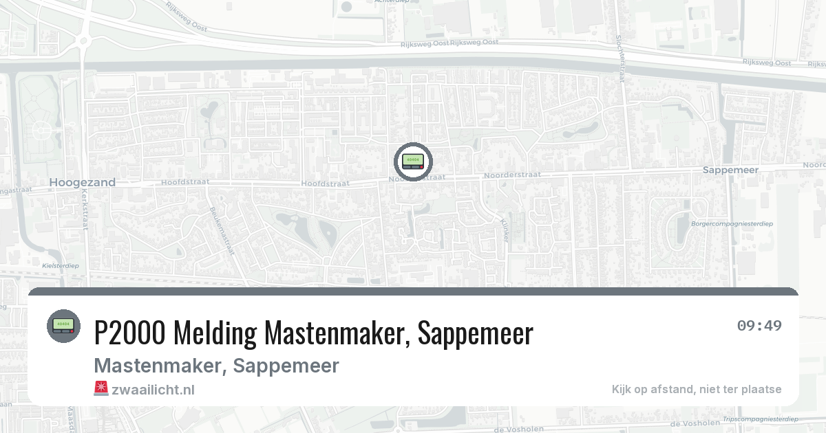 P2000 Melding Mastenmaker, Sappemeer — 23 mrt 2026