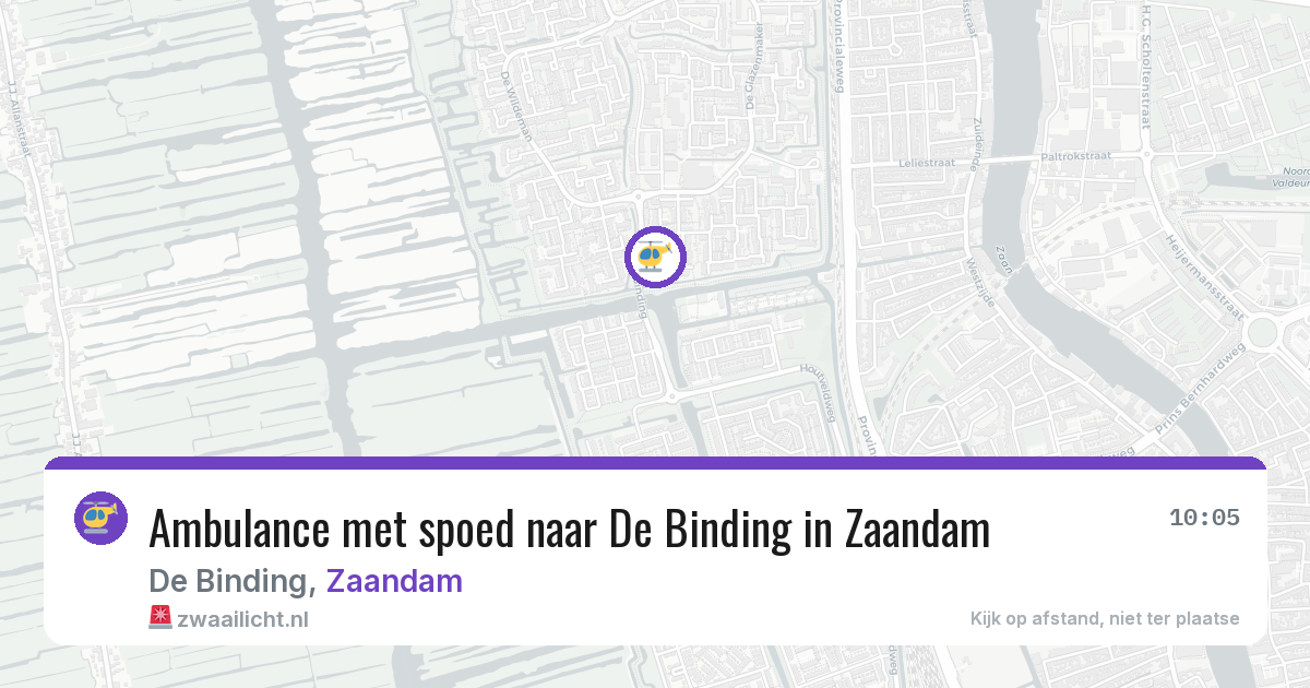 Ambulance met spoed naar De Binding in Zaandam — 16 jun 2026