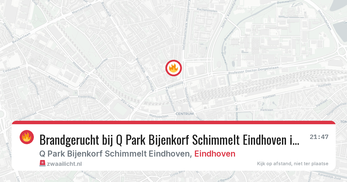 Brandgerucht bij Q Park Bijenkorf Schimmelt Eindhoven in Eindhoven — 17 mrt 2026