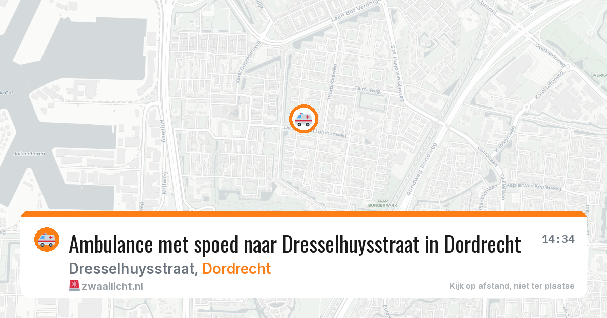 Ambulance met spoed naar Dresselhuysstraat in Dordrecht — 9 jun 2026