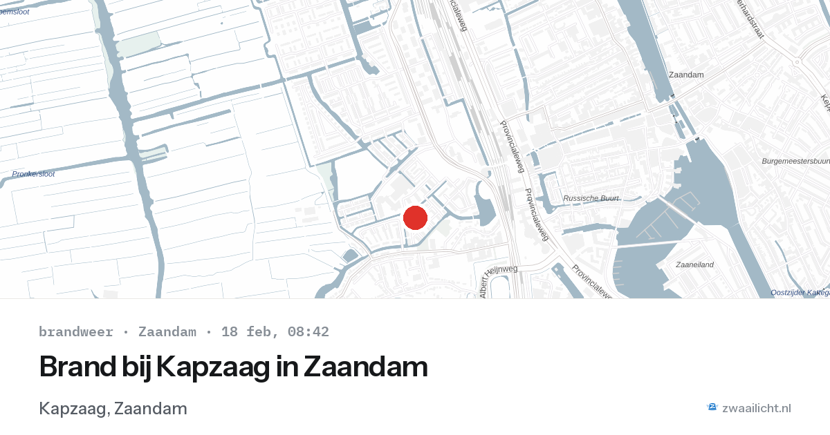 Brand bij Kapzaag in Zaandam — 18 feb 2026