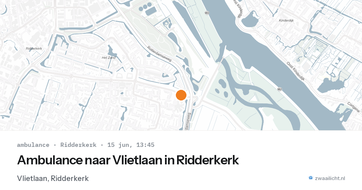 Ambulance naar Vlietlaan in Ridderkerk — 15 jun 2026