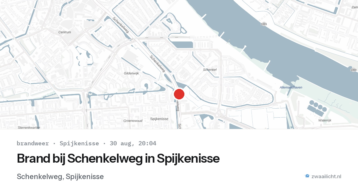 Brand bij Schenkelweg in Spijkenisse — 30 aug 2026