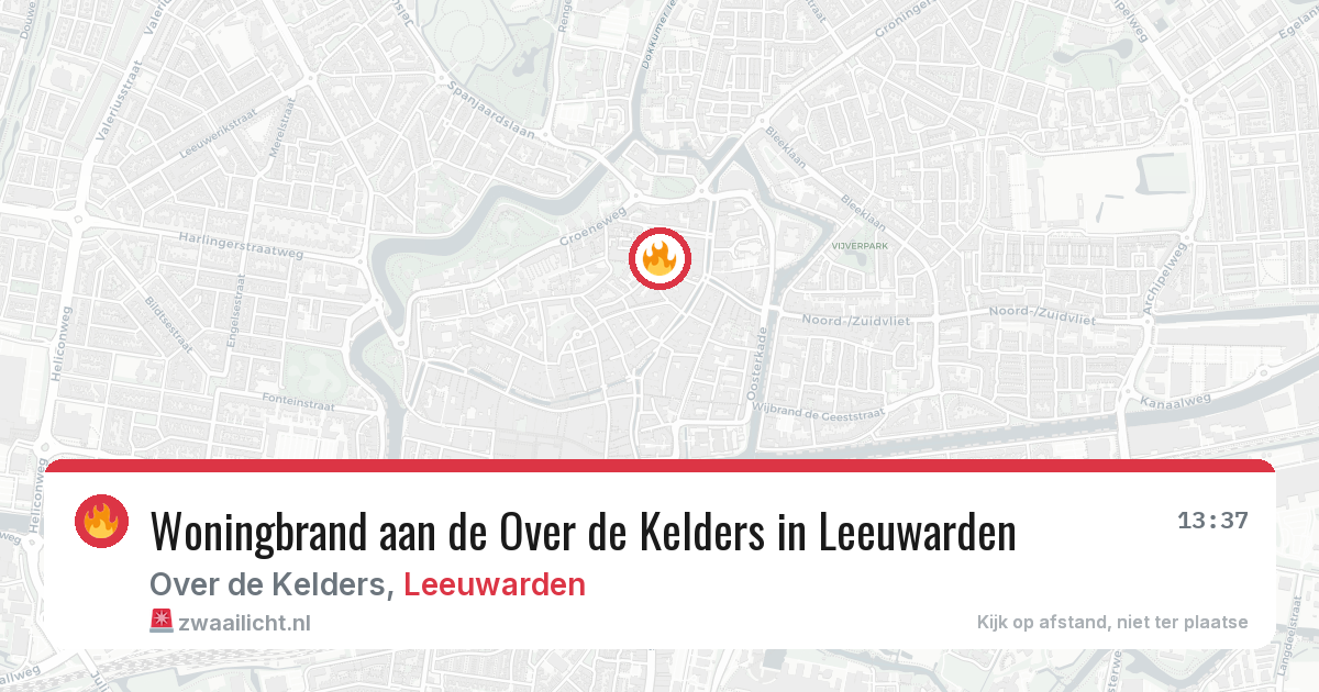 Woningbrand aan de Over de Kelders in Leeuwarden — 29 jul 2026