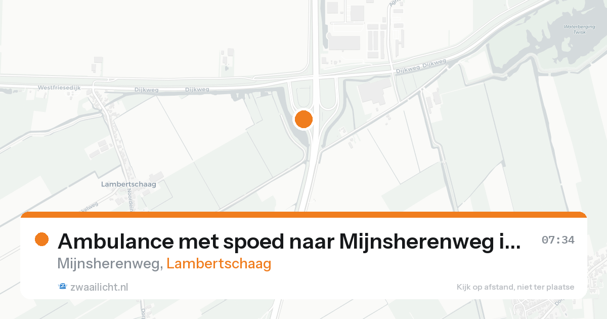 Ambulance met spoed naar Mijnsherenweg in Lambertschaag — 16 aug 2026