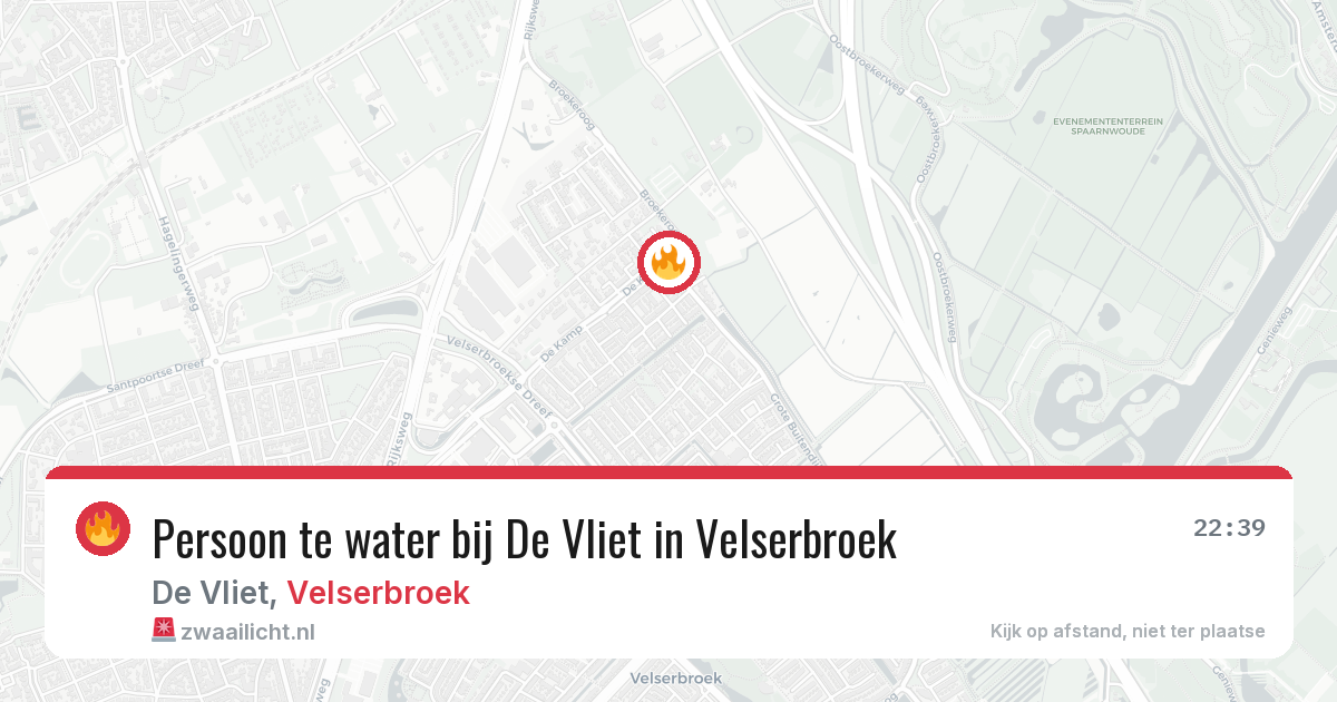 Persoon te water bij De Vliet in Velserbroek — 30 jun 2026