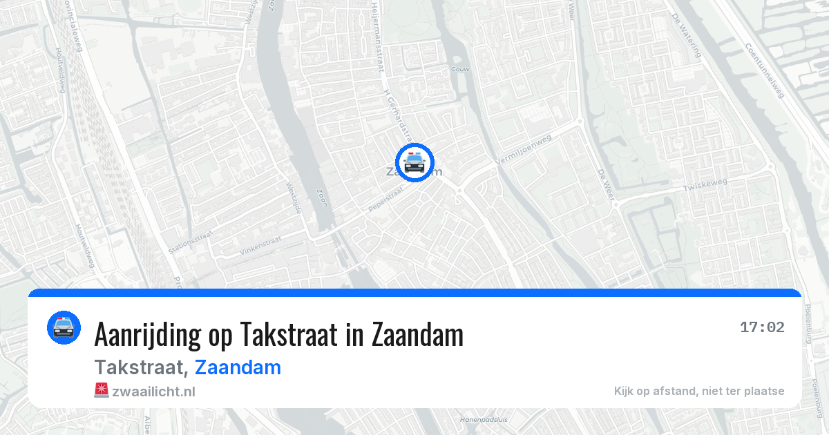 Aanrijding op Takstraat in Zaandam — 20 jun 2026