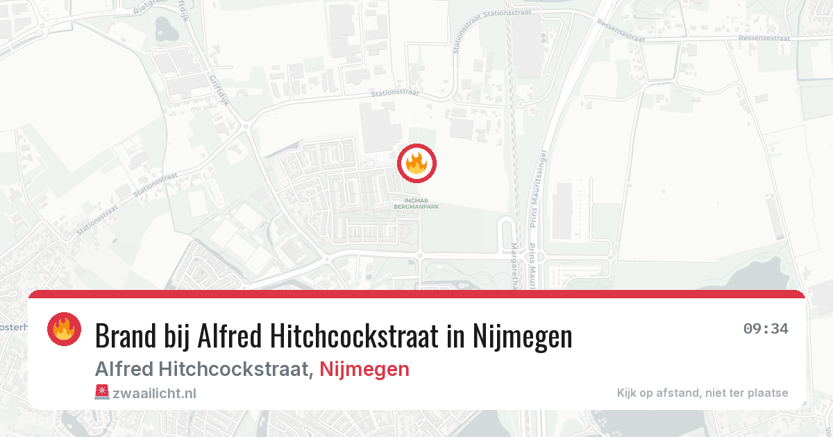 Brand bij Alfred Hitchcockstraat in Nijmegen — 10 apr 2026