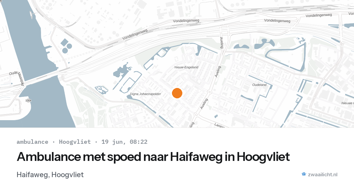 Ambulance met spoed naar Haifaweg in Hoogvliet — 19 jun 2026