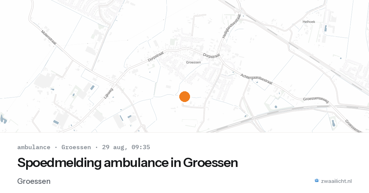 Spoedmelding ambulance in Groessen — 29 aug 2026