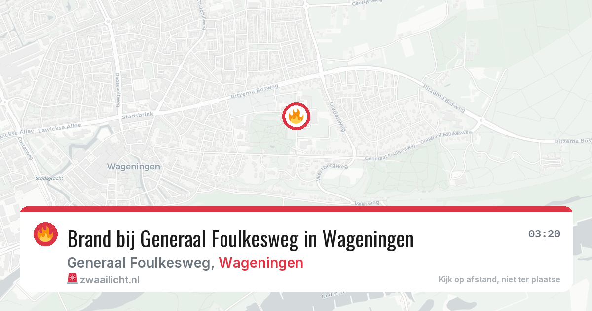 Brand bij Generaal Foulkesweg in Wageningen — 14 mei 2026