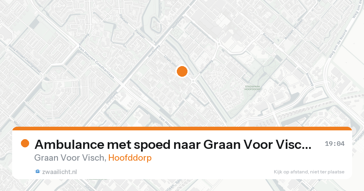 Ambulance met spoed naar Graan Voor Visch in Hoofddorp — 3 jul 2026