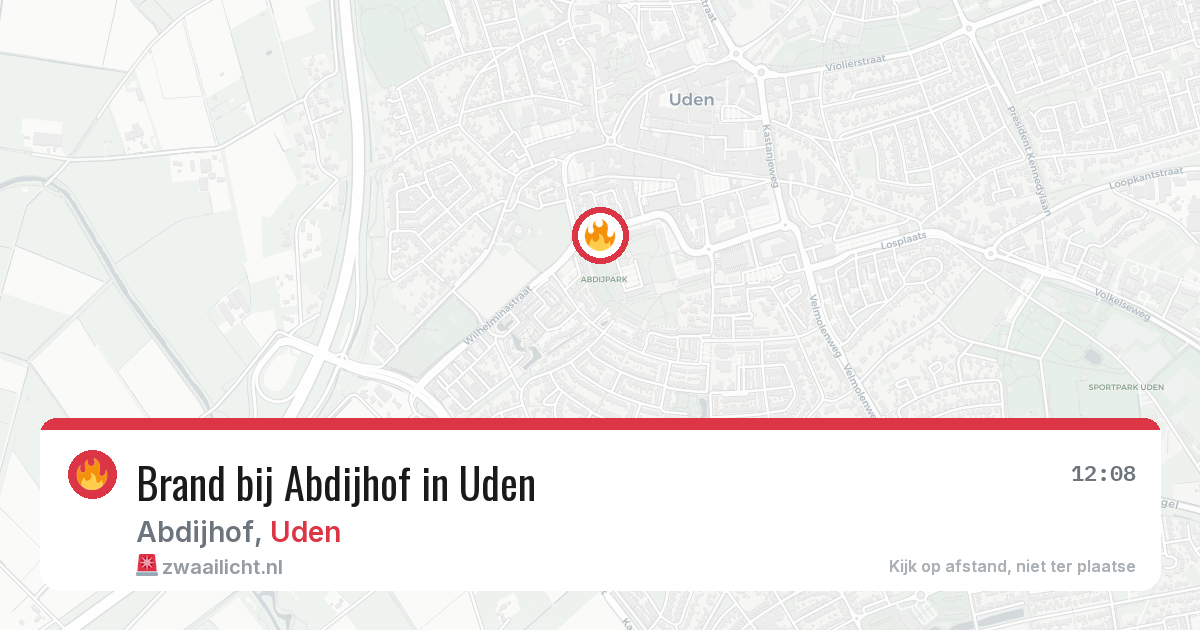 Brand bij Abdijhof in Uden — 13 jun 2026