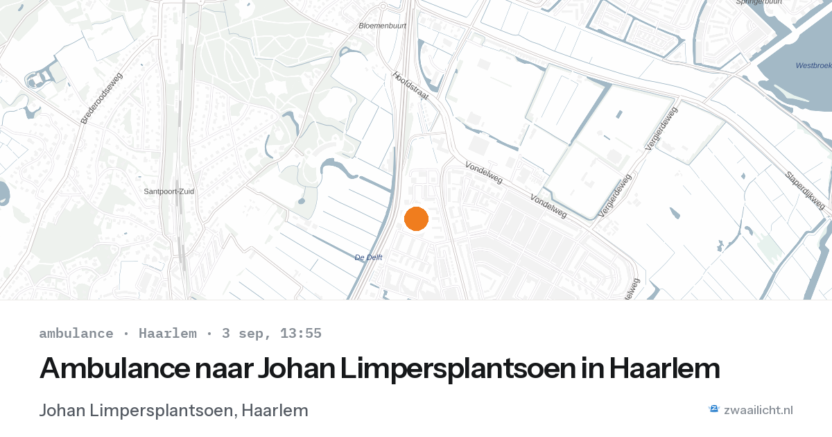 Ambulance naar Johan Limpersplantsoen in Haarlem — 3 sep 2026