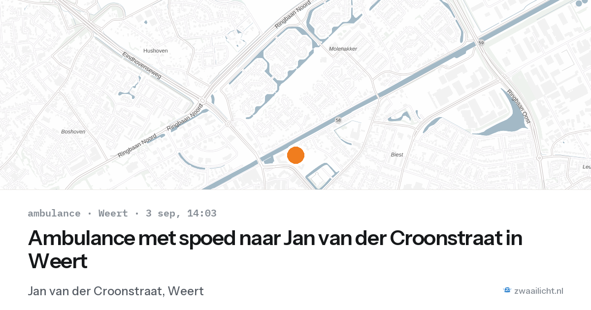 Ambulance met spoed naar Jan van der Croonstraat in Weert — 3 sep 2026