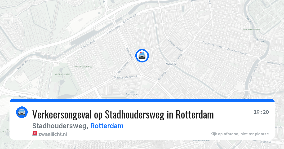 Verkeersongeval op Stadhoudersweg in Rotterdam — 11 jul 2026