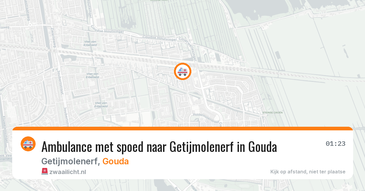 Ambulance met spoed naar Getijmolenerf in Gouda — 5 jul 2026