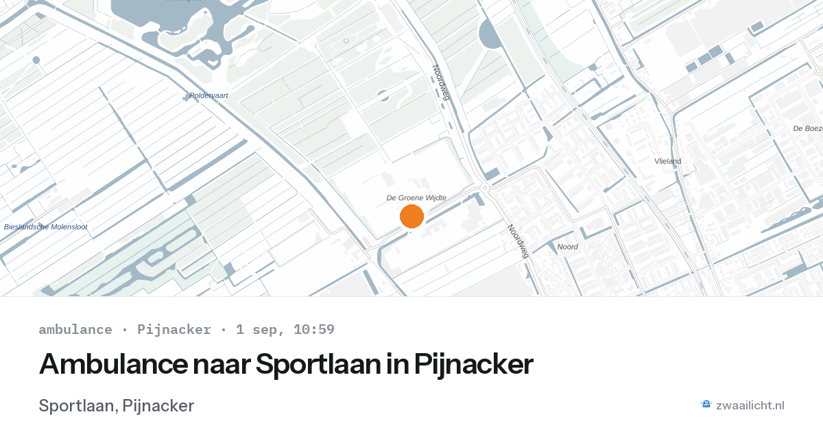 Ambulance naar Sportlaan in Pijnacker — 1 sep 2026