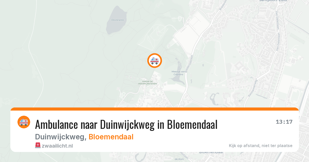 Ambulance naar Duinwijckweg in Bloemendaal — 14 mei 2026