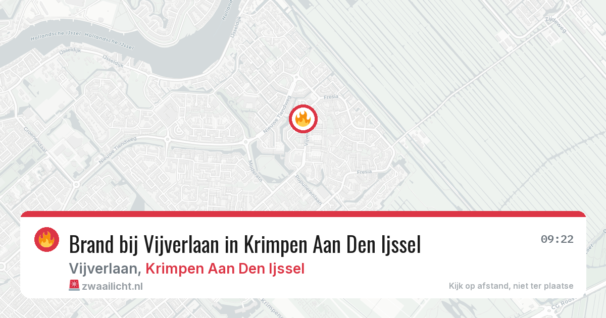 Brand bij Vijverlaan in Krimpen Aan Den Ijssel — 20 jun 2026