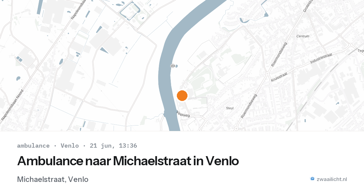 Ambulance naar Michaelstraat in Venlo — 21 jun 2026
