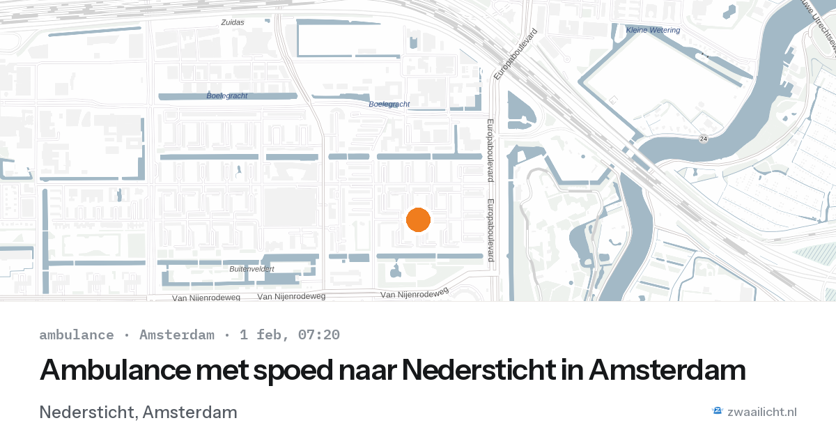 Ambulance met spoed naar Nedersticht in Amsterdam — 1 feb 2026