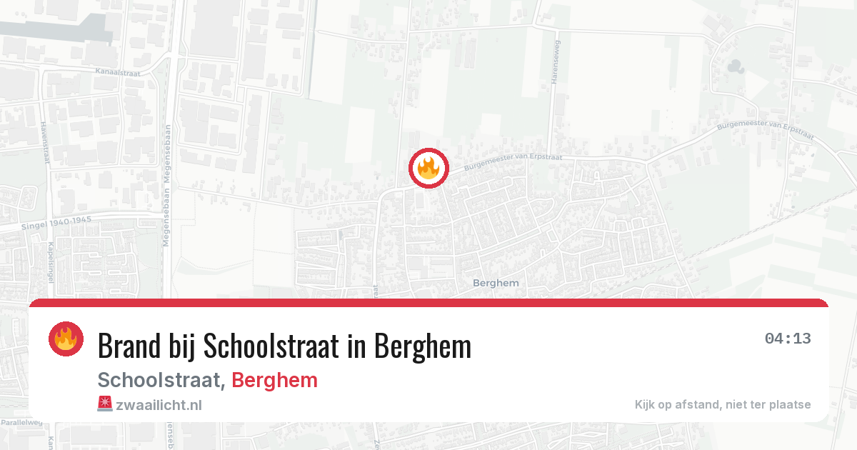 Brand bij Schoolstraat in Berghem — 3 mrt 2026