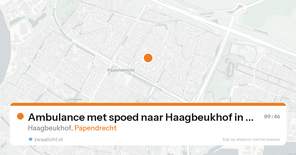 Ambulance met spoed naar Haagbeukhof in Papendrecht — 25 mrt 2026