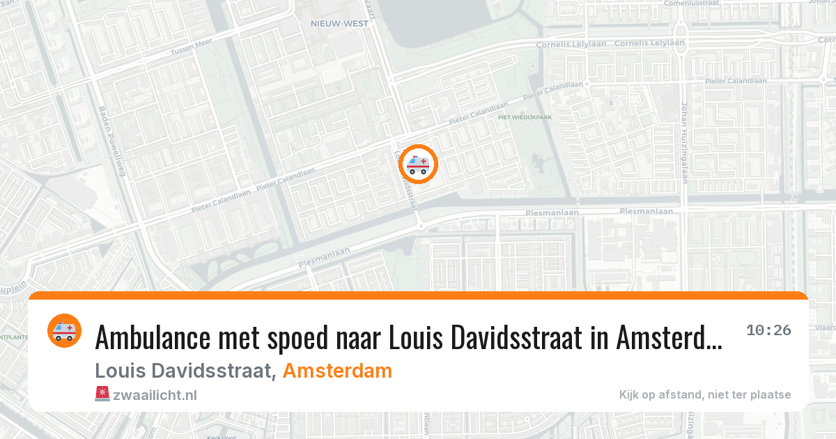Ambulance met spoed naar Louis Davidsstraat in Amsterdam — 14 mei 2026