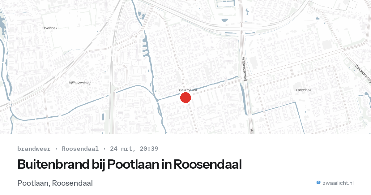 Buitenbrand bij Pootlaan in Roosendaal — 24 mrt 2026