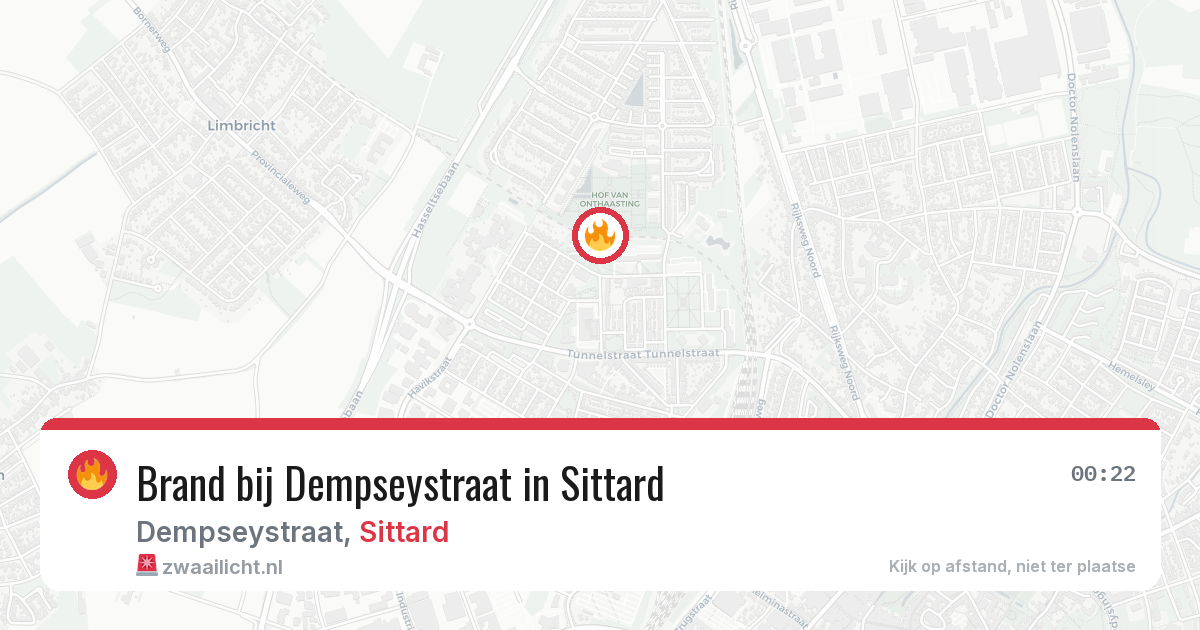 Brand bij Dempseystraat in Sittard — 10 jul 2026