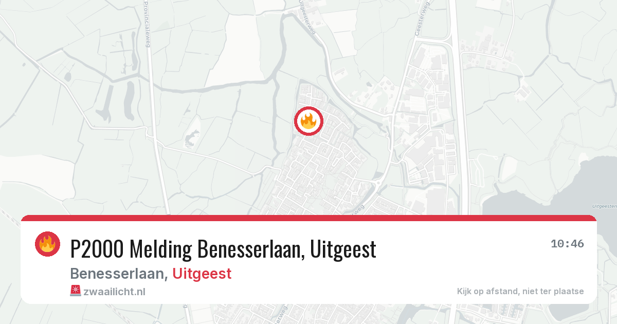 P2000 Melding Benesserlaan, Uitgeest — 8 jun 2026